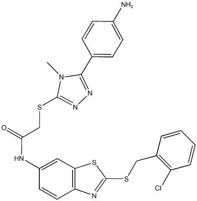 496914-25-1 2-{[5-(4-aminophenyl)-4-methyl-4H-1,2,4-triazol-3-yl]sulfanyl}-N-{2-[(2-chlorobenzyl)sulfanyl]-1,3-benzothiazol-6-yl}acetamide