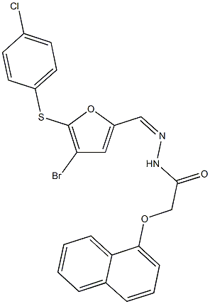 N'-({4-bromo-5-[(4-chlorophenyl)sulfanyl]-2-furyl}methylene)-2-(1-naphthyloxy)acetohydrazide Structure