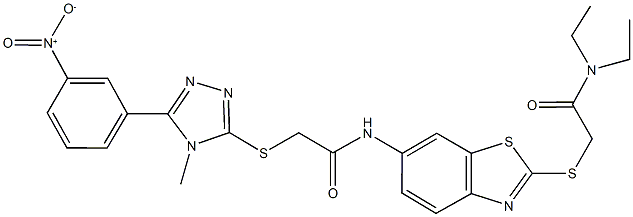 496914-83-1 N-(2-{[2-(diethylamino)-2-oxoethyl]sulfanyl}-1,3-benzothiazol-6-yl)-2-[(5-{3-nitrophenyl}-4-methyl-4H-1,2,4-triazol-3-yl)sulfanyl]acetamide