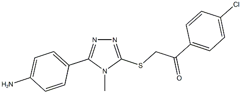 2-{[5-(4-aminophenyl)-4-methyl-4H-1,2,4-triazol-3-yl]sulfanyl}-1-(4-chlorophenyl)ethanone,496915-35-6,结构式