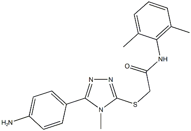 2-{[5-(4-aminophenyl)-4-methyl-4H-1,2,4-triazol-3-yl]sulfanyl}-N-(2,6-dimethylphenyl)acetamide 结构式