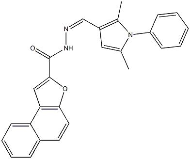 N'-[(2,5-dimethyl-1-phenyl-1H-pyrrol-3-yl)methylene]naphtho[2,1-b]furan-2-carbohydrazide 化学構造式