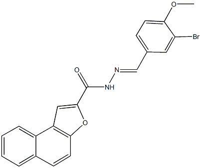 N'-(3-bromo-4-methoxybenzylidene)naphtho[2,1-b]furan-2-carbohydrazide 化学構造式