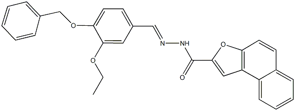 N'-[4-(benzyloxy)-3-ethoxybenzylidene]naphtho[2,1-b]furan-2-carbohydrazide 化学構造式