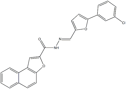 N'-{[5-(3-chlorophenyl)-2-furyl]methylene}naphtho[2,1-b]furan-2-carbohydrazide Struktur