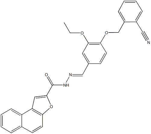 N'-{4-[(2-cyanobenzyl)oxy]-3-ethoxybenzylidene}naphtho[2,1-b]furan-2-carbohydrazide,496915-84-5,结构式