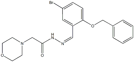 N'-[2-(benzyloxy)-5-bromobenzylidene]-2-(4-morpholinyl)acetohydrazide 化学構造式