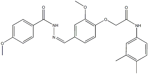 N-(3,4-dimethylphenyl)-2-{2-methoxy-4-[2-(4-methoxybenzoyl)carbohydrazonoyl]phenoxy}acetamide Structure