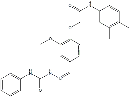 2-{4-[2-(anilinocarbonyl)carbohydrazonoyl]-2-methoxyphenoxy}-N-(3,4-dimethylphenyl)acetamide Structure