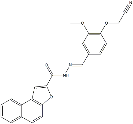 N'-[4-(cyanomethoxy)-3-methoxybenzylidene]naphtho[2,1-b]furan-2-carbohydrazide 结构式