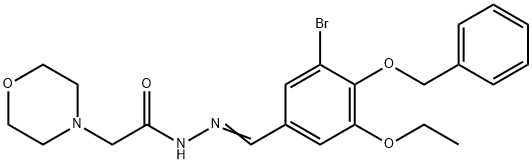 N'-[4-(benzyloxy)-3-bromo-5-ethoxybenzylidene]-2-(4-morpholinyl)acetohydrazide 化学構造式