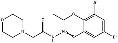 N'-(3,5-dibromo-2-ethoxybenzylidene)-2-(4-morpholinyl)acetohydrazide Struktur