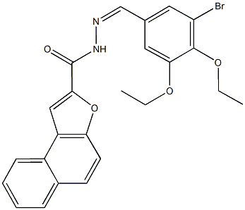 N'-(3-bromo-4,5-diethoxybenzylidene)naphtho[2,1-b]furan-2-carbohydrazide 化学構造式