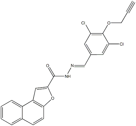 N'-[3,5-dichloro-4-(2-propynyloxy)benzylidene]naphtho[2,1-b]furan-2-carbohydrazide Structure