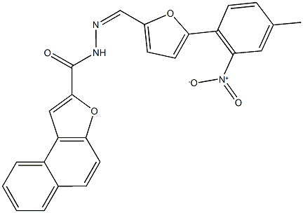 N'-[(5-{2-nitro-4-methylphenyl}-2-furyl)methylene]naphtho[2,1-b]furan-2-carbohydrazide Structure