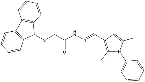N'-[(2,5-dimethyl-1-phenyl-1H-pyrrol-3-yl)methylene]-2-(9H-fluoren-9-ylsulfanyl)acetohydrazide Struktur