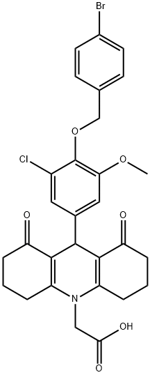 496921-18-7 (9-{4-[(4-bromobenzyl)oxy]-3-chloro-5-methoxyphenyl}-1,8-dioxo-2,3,4,5,6,7,8,9-octahydro-10(1H)-acridinyl)acetic acid