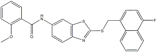 496921-33-6 N-(2-{[(4-fluoro-1-naphthyl)methyl]sulfanyl}-1,3-benzothiazol-6-yl)-2-methoxybenzamide