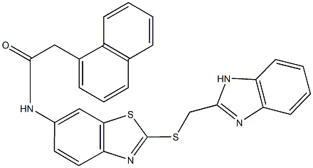 N-{2-[(1H-benzimidazol-2-ylmethyl)sulfanyl]-1,3-benzothiazol-6-yl}-2-(1-naphthyl)acetamide Struktur