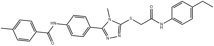 N-[4-(5-{[2-(4-ethylanilino)-2-oxoethyl]sulfanyl}-4-methyl-4H-1,2,4-triazol-3-yl)phenyl]-4-methylbenzamide Structure