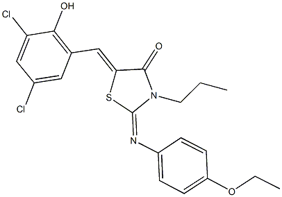 5-(3,5-dichloro-2-hydroxybenzylidene)-2-[(4-ethoxyphenyl)imino]-3-propyl-1,3-thiazolidin-4-one Structure