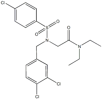 2-[[(4-chlorophenyl)sulfonyl](3,4-dichlorobenzyl)amino]-N,N-diethylacetamide 化学構造式