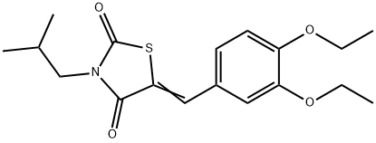 5-(3,4-diethoxybenzylidene)-3-isobutyl-1,3-thiazolidine-2,4-dione 结构式