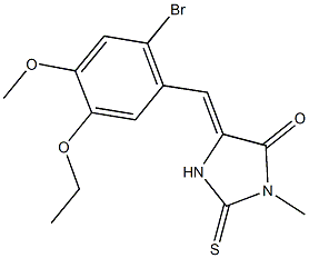 5-(2-bromo-5-ethoxy-4-methoxybenzylidene)-3-methyl-2-thioxo-4-imidazolidinone 化学構造式