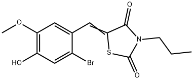 5-(2-bromo-4-hydroxy-5-methoxybenzylidene)-3-propyl-1,3-thiazolidine-2,4-dione,496935-19-4,结构式