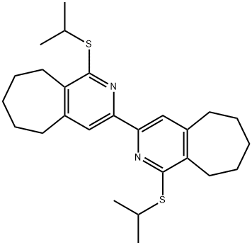 3,3'-bis{1-(isopropylsulfanyl)-6,7,8,9-tetrahydro-5H-cyclohepta[c]pyridine},496935-53-6,结构式