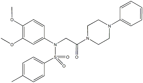 496935-81-0 N-(3,4-dimethoxyphenyl)-4-methyl-N-[2-oxo-2-(4-phenylpiperazin-1-yl)ethyl]benzenesulfonamide