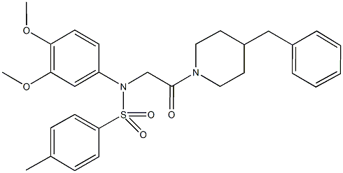 N-[2-(4-benzylpiperidin-1-yl)-2-oxoethyl]-N-(3,4-dimethoxyphenyl)-4-methylbenzenesulfonamide Structure