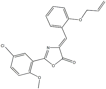 4-[2-(allyloxy)benzylidene]-2-(5-chloro-2-methoxyphenyl)-1,3-oxazol-5(4H)-one Struktur