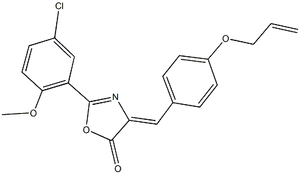 4-[4-(allyloxy)benzylidene]-2-(5-chloro-2-methoxyphenyl)-1,3-oxazol-5(4H)-one Struktur