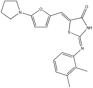 2-[(2,3-dimethylphenyl)imino]-5-{[5-(1-pyrrolidinyl)-2-furyl]methylene}-1,3-thiazolidin-4-one,496936-28-8,结构式