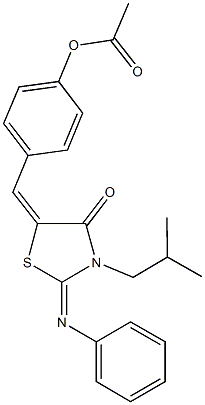 4-{[3-isobutyl-4-oxo-2-(phenylimino)-1,3-thiazolidin-5-ylidene]methyl}phenyl acetate|