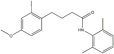 N-(2,6-dimethylphenyl)-4-[2-methyl-4-(methyloxy)phenyl]butanamide 化学構造式