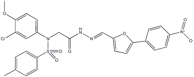 496937-02-1 N-(3-chloro-4-methoxyphenyl)-N-(2-{2-[(5-{4-nitrophenyl}-2-furyl)methylene]hydrazino}-2-oxoethyl)-4-methylbenzenesulfonamide