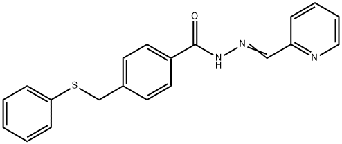 4-[(phenylsulfanyl)methyl]-N'-(2-pyridinylmethylene)benzohydrazide 化学構造式