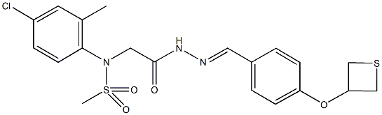 N-(4-chloro-2-methylphenyl)-N-(2-oxo-2-{2-[4-(3-thietanyloxy)benzylidene]hydrazino}ethyl)methanesulfonamide,496937-12-3,结构式