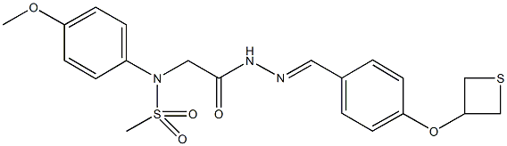 N-(4-methoxyphenyl)-N-(2-oxo-2-{2-[4-(3-thietanyloxy)benzylidene]hydrazino}ethyl)methanesulfonamide,496937-20-3,结构式