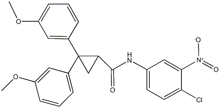 N-{4-chloro-3-nitrophenyl}-2,2-bis(3-methoxyphenyl)cyclopropanecarboxamide 结构式