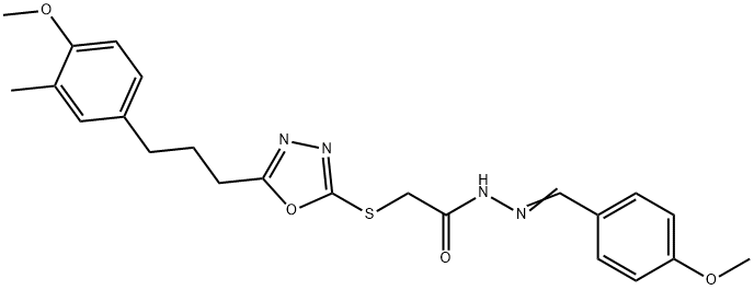 496937-36-1 N'-(4-methoxybenzylidene)-2-({5-[3-(4-methoxy-3-methylphenyl)propyl]-1,3,4-oxadiazol-2-yl}sulfanyl)acetohydrazide