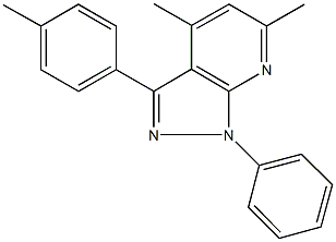 4,6-dimethyl-3-(4-methylphenyl)-1-phenyl-1H-pyrazolo[3,4-b]pyridine 化学構造式