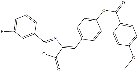 4-[(2-(3-fluorophenyl)-5-oxo-1,3-oxazol-4(5H)-ylidene)methyl]phenyl 4-methoxybenzoate 结构式