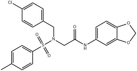 N-(1,3-benzodioxol-5-yl)-2-{(4-chlorobenzyl)[(4-methylphenyl)sulfonyl]amino}acetamide Structure