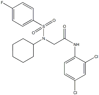 2-{cyclohexyl[(4-fluorophenyl)sulfonyl]amino}-N-(2,4-dichlorophenyl)acetamide Structure