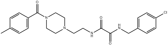 N~1~-(4-chlorobenzyl)-N~2~-{2-[4-(4-methylbenzoyl)-1-piperazinyl]ethyl}ethanediamide 结构式