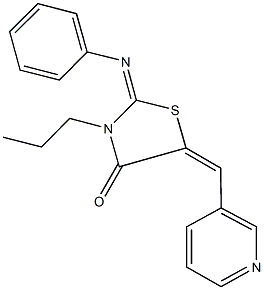 2-(phenylimino)-3-propyl-5-(3-pyridinylmethylene)-1,3-thiazolidin-4-one Structure