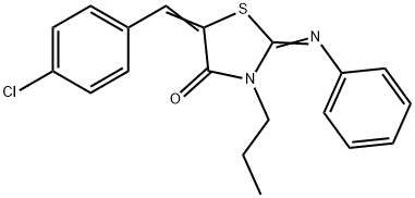 5-(4-chlorobenzylidene)-2-(phenylimino)-3-propyl-1,3-thiazolidin-4-one,496940-87-5,结构式